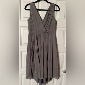 Vintage JCrew Pleated Gray Silk Dress